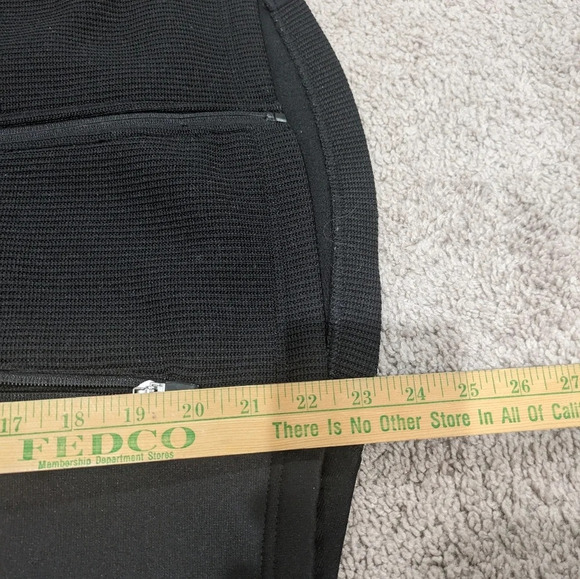 Swiss Tech Waffle Knit Tech Fleece Pockets Black Full Zipper Hooded Jacket S - Picture 7 of 9